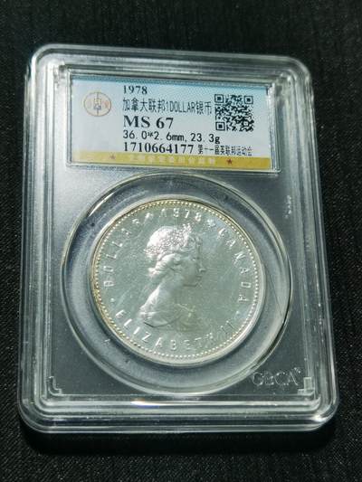 天下钱庄专场欢迎参拍 - 加拿大1加元银币，盒子里面有毛发