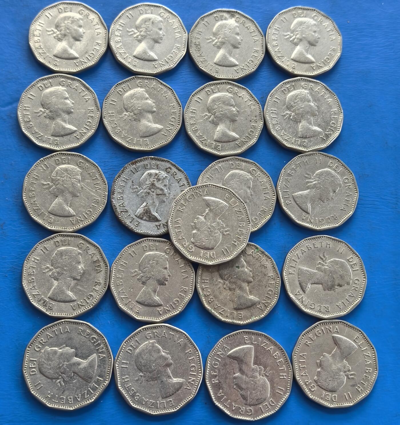 外国优质老铜币高银银币，周六九点倒数截拍，满百包邮，持续收拍 加拿大5分21个