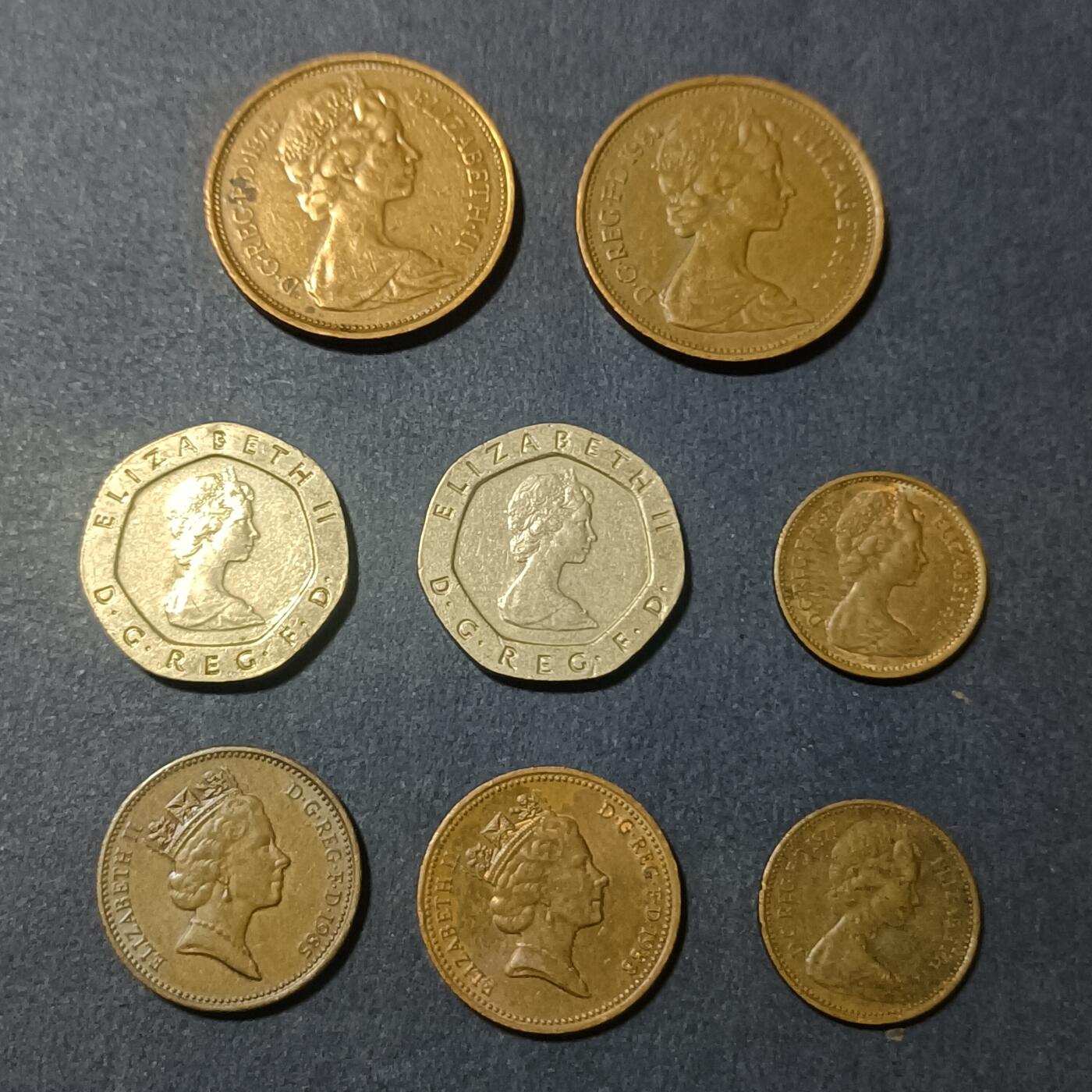 【游宝包邮场】蛇年第102期 英系国家硬币 英国硬币 8枚