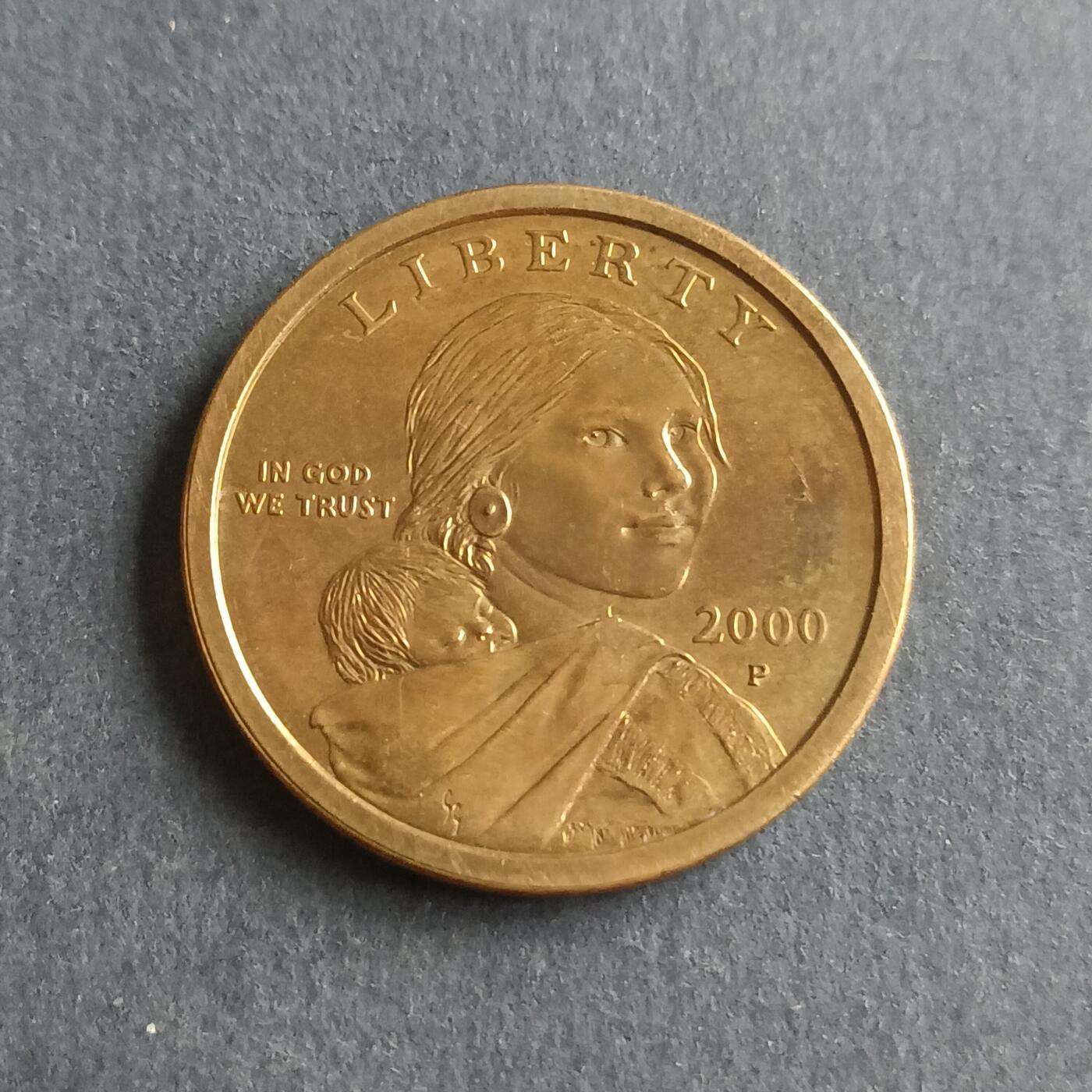 【游宝包邮场】蛇年第102期 英系国家硬币 美国-1美元 2000年