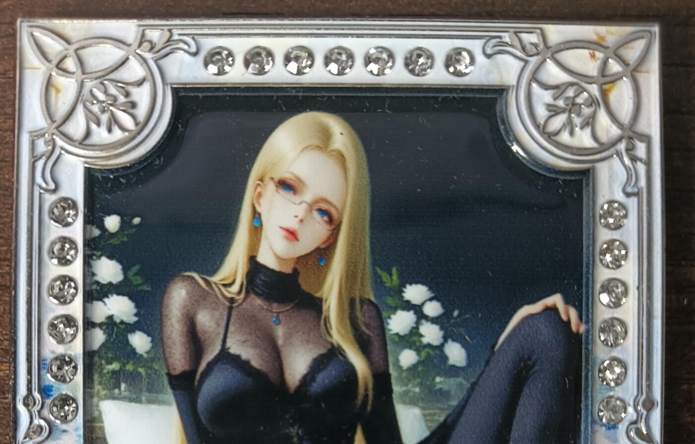 花开卡拍第53期（12月28号周日截拍，品控勿拍!!!拍品不寄存，运费5元，自制卡难免瑕疵，可能存在轻微撞角爆边等出厂瑕疵，品控介意勿拍！） 荧火文创钻卡金属厚卡 卡莉法