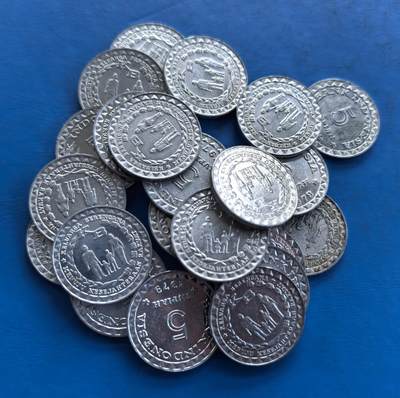 外国优质老铜币高银银币，周六九点倒数截拍，满百包邮，持续收拍 - 印度尼西亚5卢布纪念币24枚