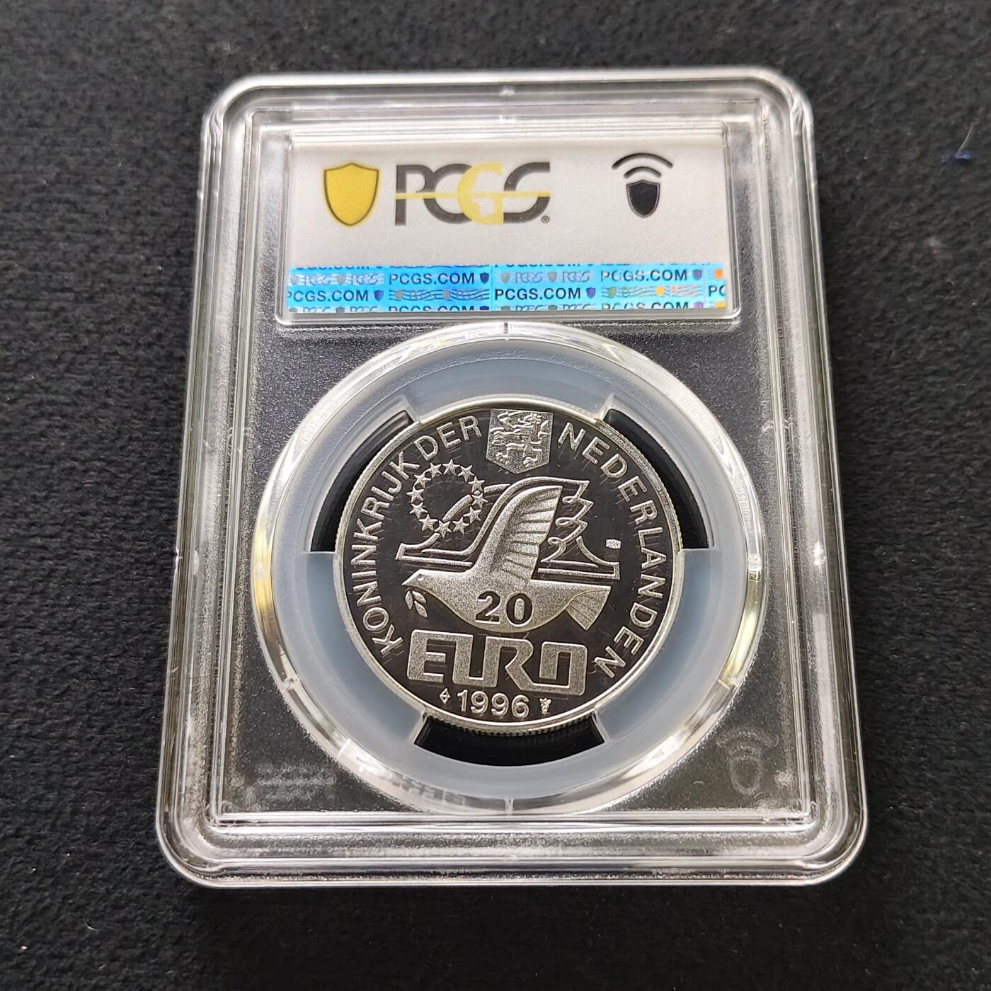 【全场包邮】纯粹捡漏拍489场（免费代拍第26场） 【收藏级·冠军分】荷兰1996年20欧威廉巴伦支探索新地岛400周年精制纪念银币-PCGS PL68