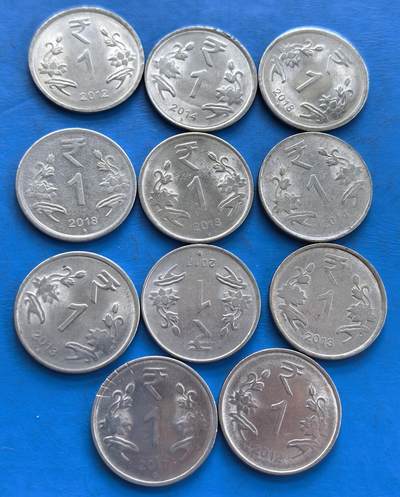 外国优质老铜币高银银币，周六九点倒数截拍，满百包邮，持续收拍 - 印度1卢比11枚