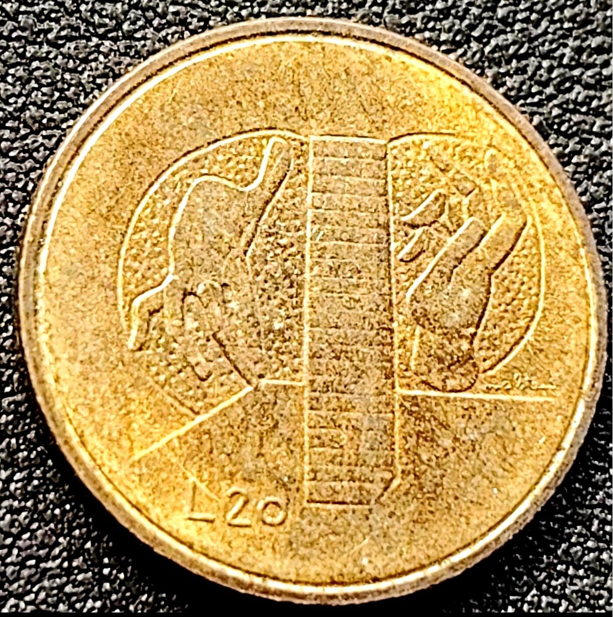 泉币菌-第152场-精品福利场 少见 圣马力诺1976年20里拉黄铜纪念币 21.3mm.纪念币铜钱