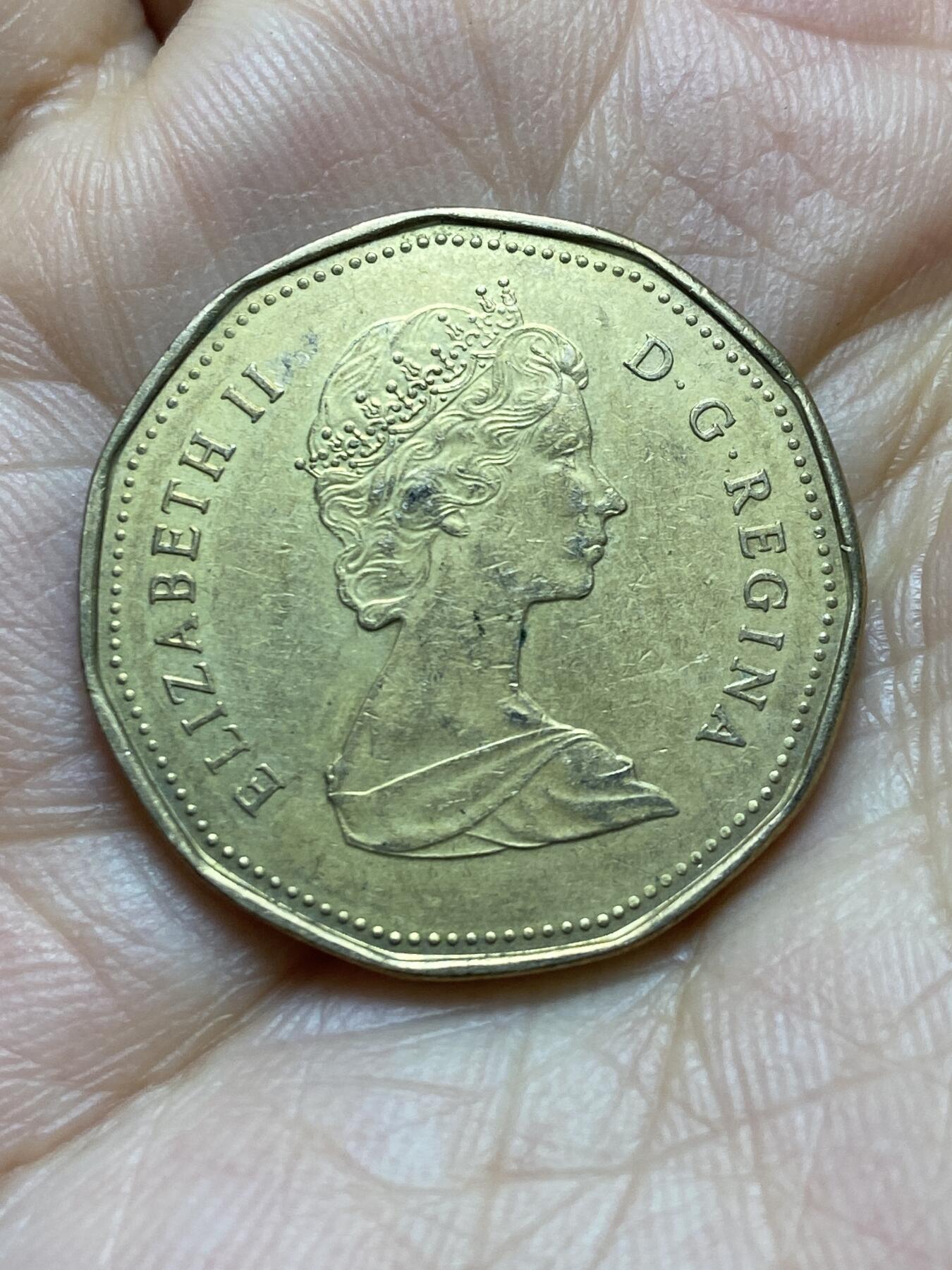 2025年第一百四十场(总第一百六十六场）外国好品散币场(免佣金) 加拿大🇨🇦1989年1元(伊丽莎白二世中年花冠，浅浮雕版，关门年仅发行3年)