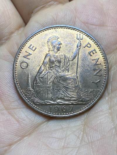 2025年第一百四十场(总第一百六十六场）外国好品散币场(免佣金) - 带光好品–英国🇬🇧1967年1便士(伊丽莎白二世青年桂冠第二版，普制币关门年)