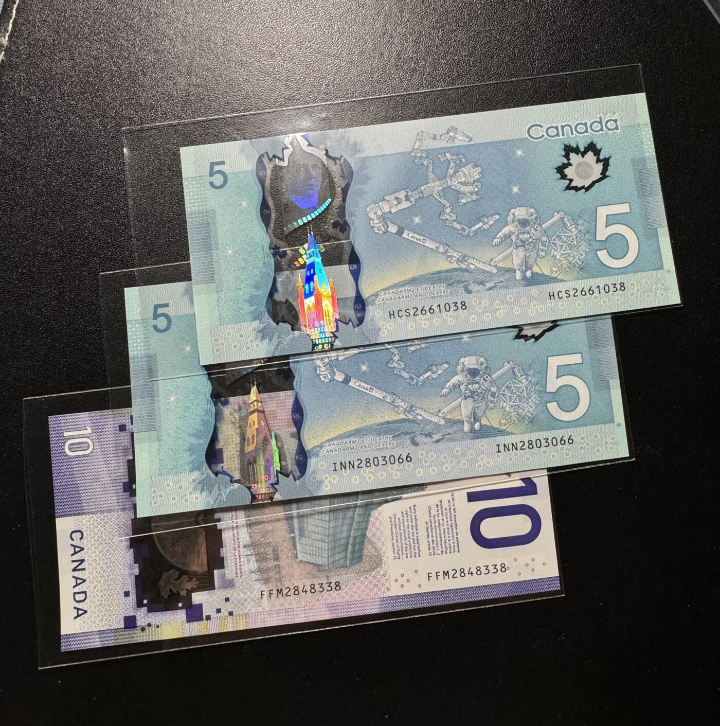 【外币出坑】0元0佣金起拍 无保留价 加拿大 5元 10元 含无47 共3枚 全新unc
