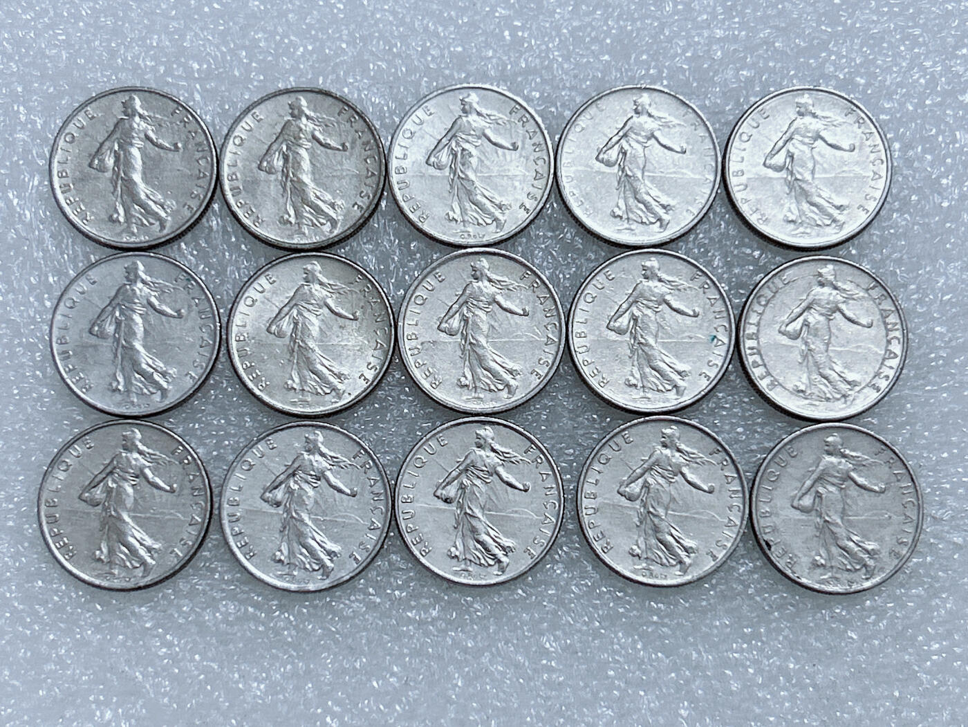 第一海外回流一元起拍收藏 散集专场  第282期 法国1/2法郎硬币 15枚