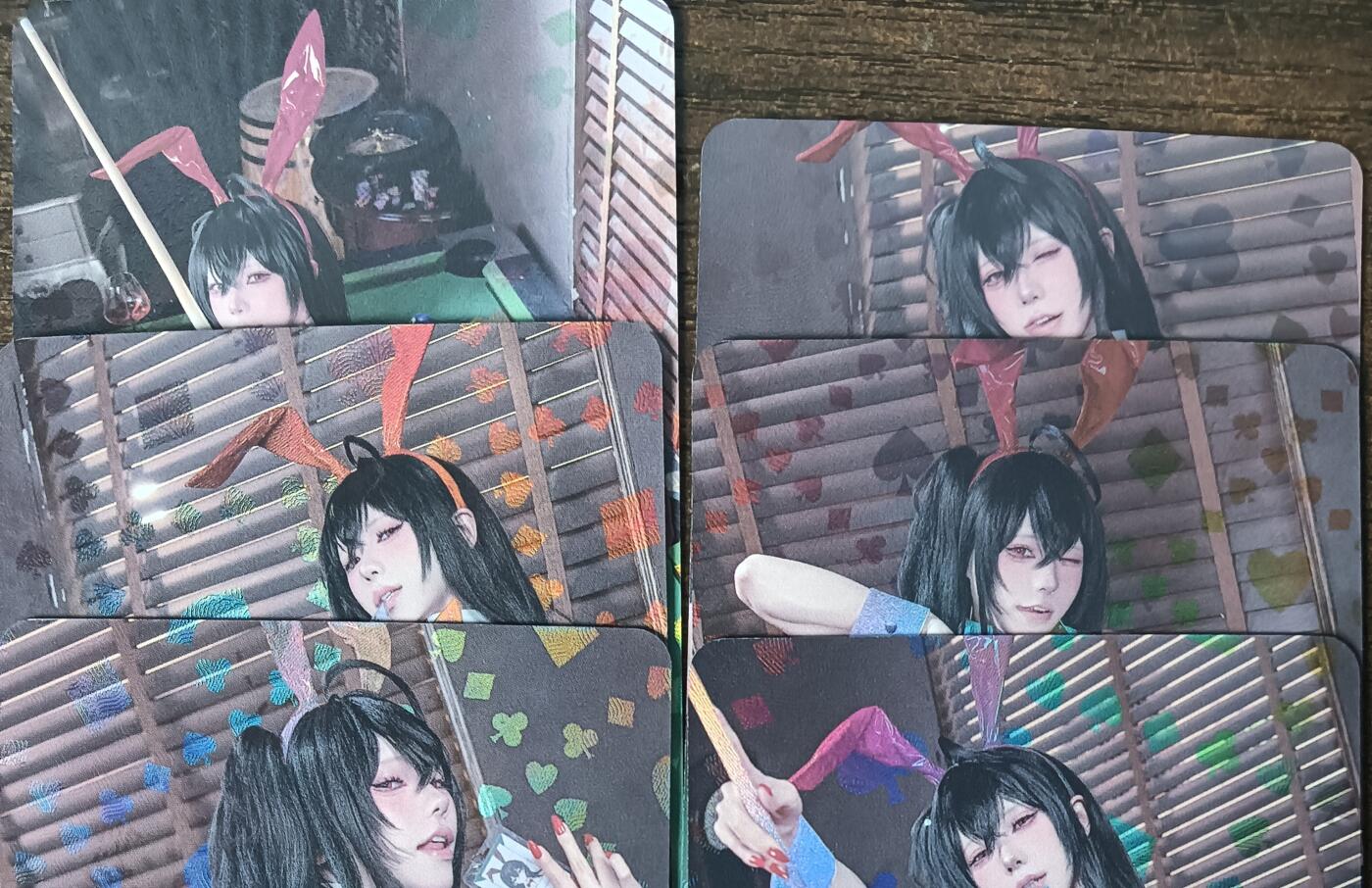 花开卡拍第53期（12月28号周日截拍，品控勿拍!!!拍品不寄存，运费5元，自制卡难免瑕疵，可能存在轻微撞角爆边等出厂瑕疵，品控介意勿拍！） 墨卡文创 COS 6张彩闪