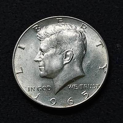 【全场包邮】纯粹捡漏拍488场（免费代拍第25场） - 美国1965年肯尼迪半元（30.6毫米11.5克）银币