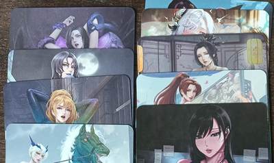 花开卡拍第53期（12月28号周日截拍，品控勿拍!!!拍品不寄存，运费5元，自制卡难免瑕疵，可能存在轻微撞角爆边等出厂瑕疵，品控介意勿拍！） - 墨卡文创 艺术单卡 9张 彩闪