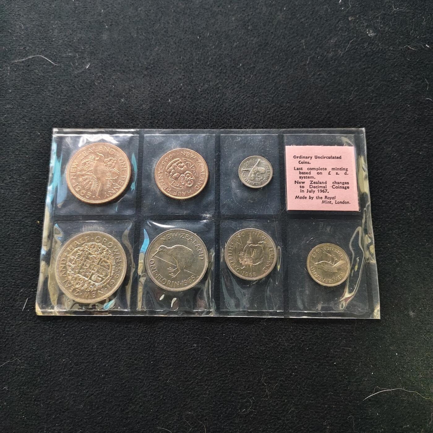 【全场包邮】纯粹捡漏拍489场（免费代拍第26场） 新西兰1965年十二进制官方封装套币