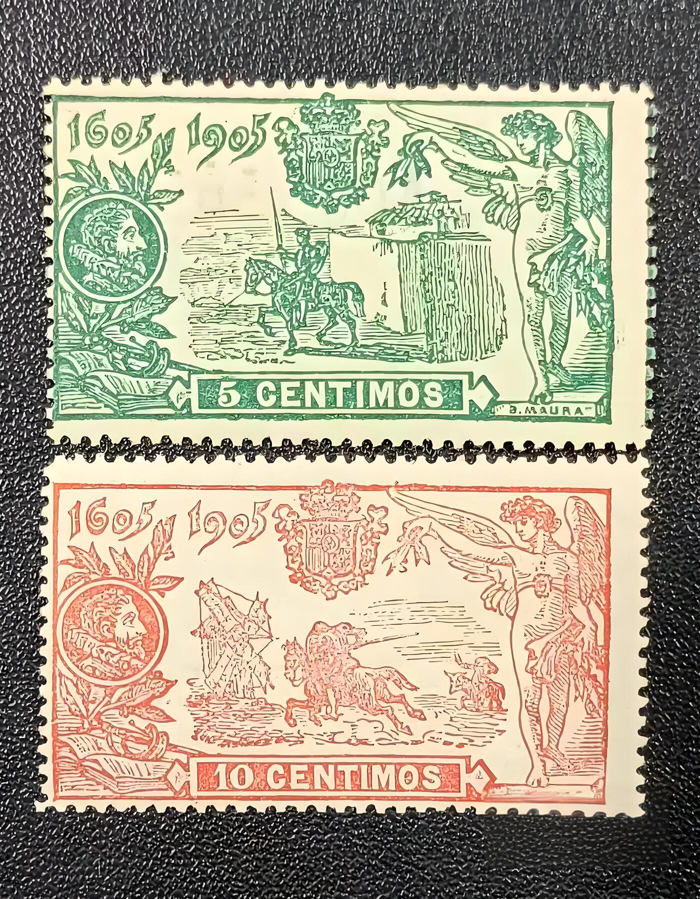 西班牙皇室典藏】1905年《堂·吉诃德》发表300周年纪念邮票