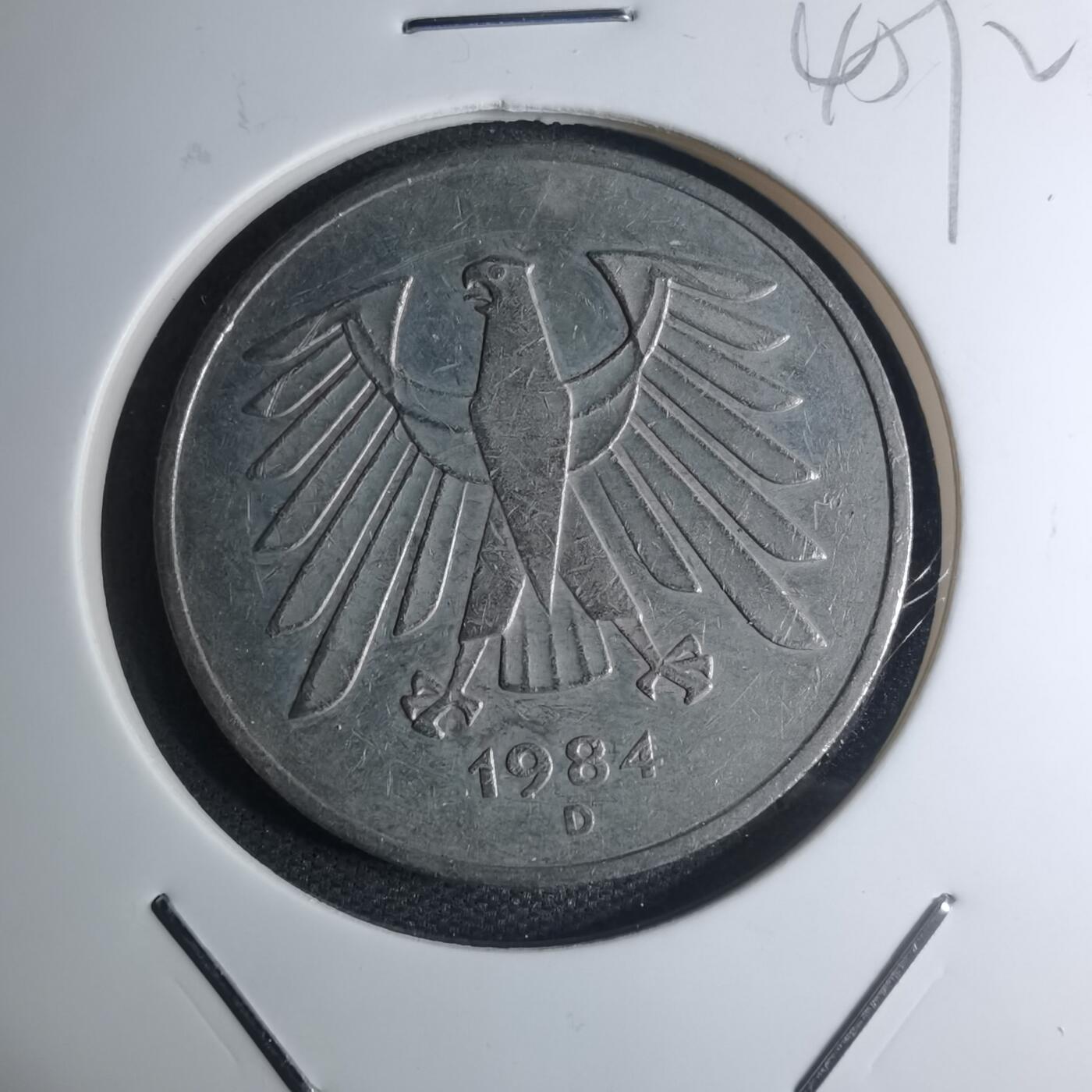 沼泽如烟--第945场 德国1984年5马克