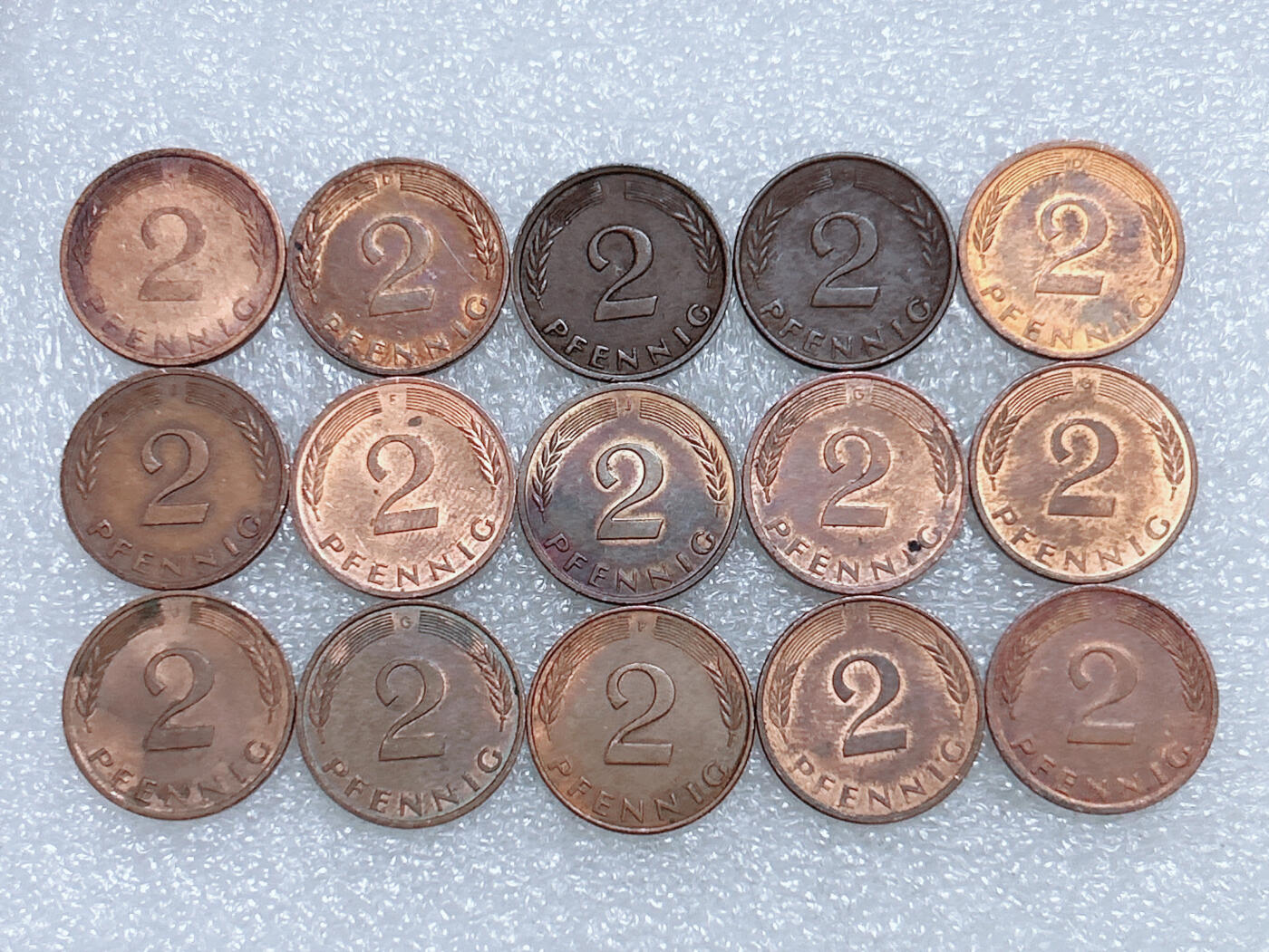 第一海外回流一元起拍收藏 散集专场  第282期 德国2芬尼硬币 15枚