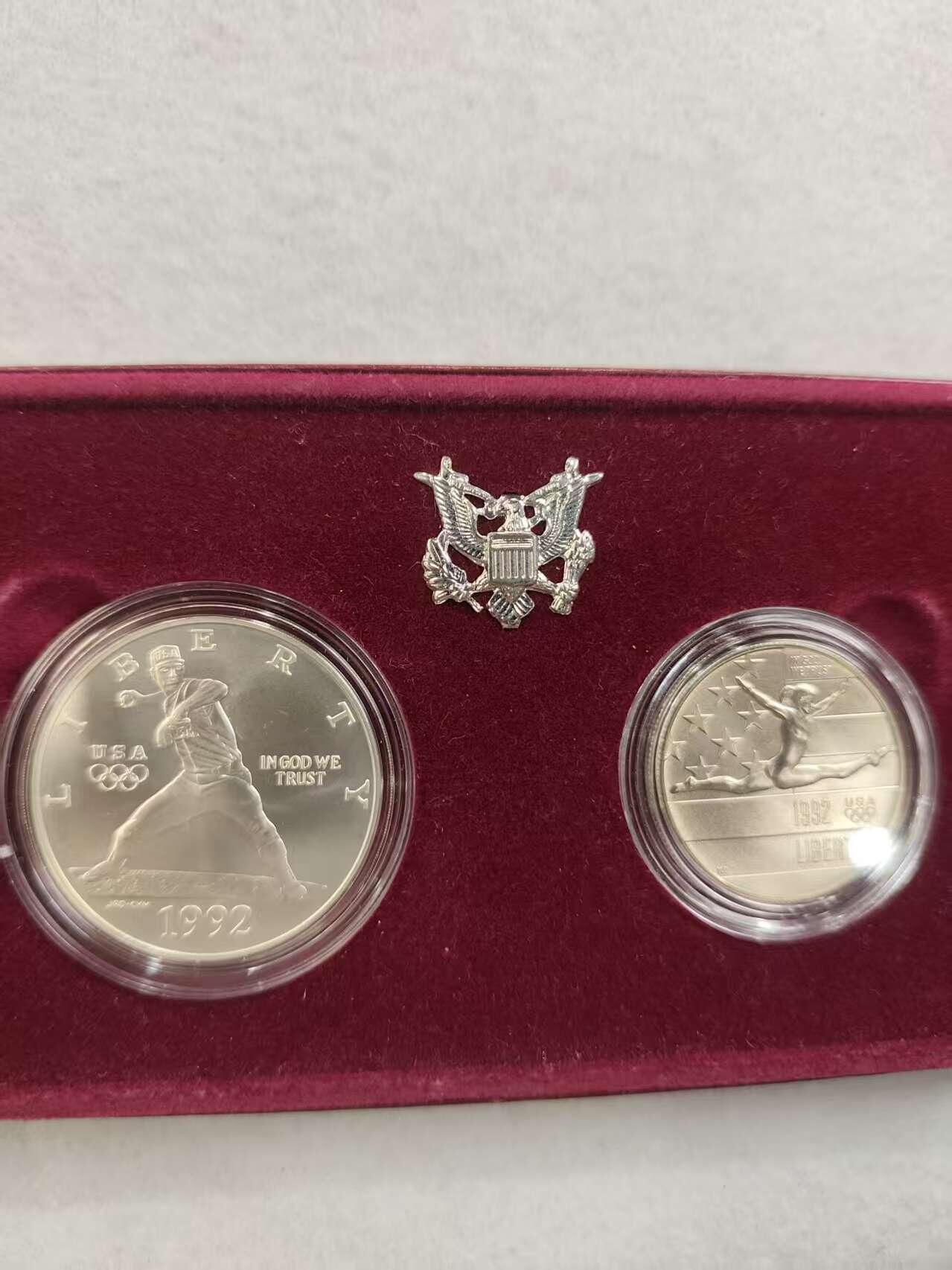 G&W世界散币，银币处理专场（第40场） 美国1992年2枚  1银1镍