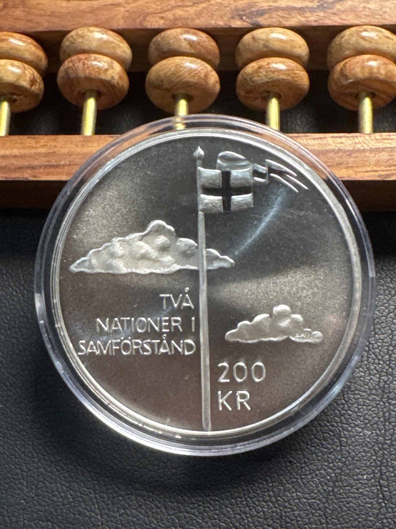 ❤️【币观天下】❤️ 第336期钱币拍卖- 2025.12.26周五晚上6点半场-长期征集拍品 瑞典2005年建国100周年200克朗精制纪念银币盒证齐全