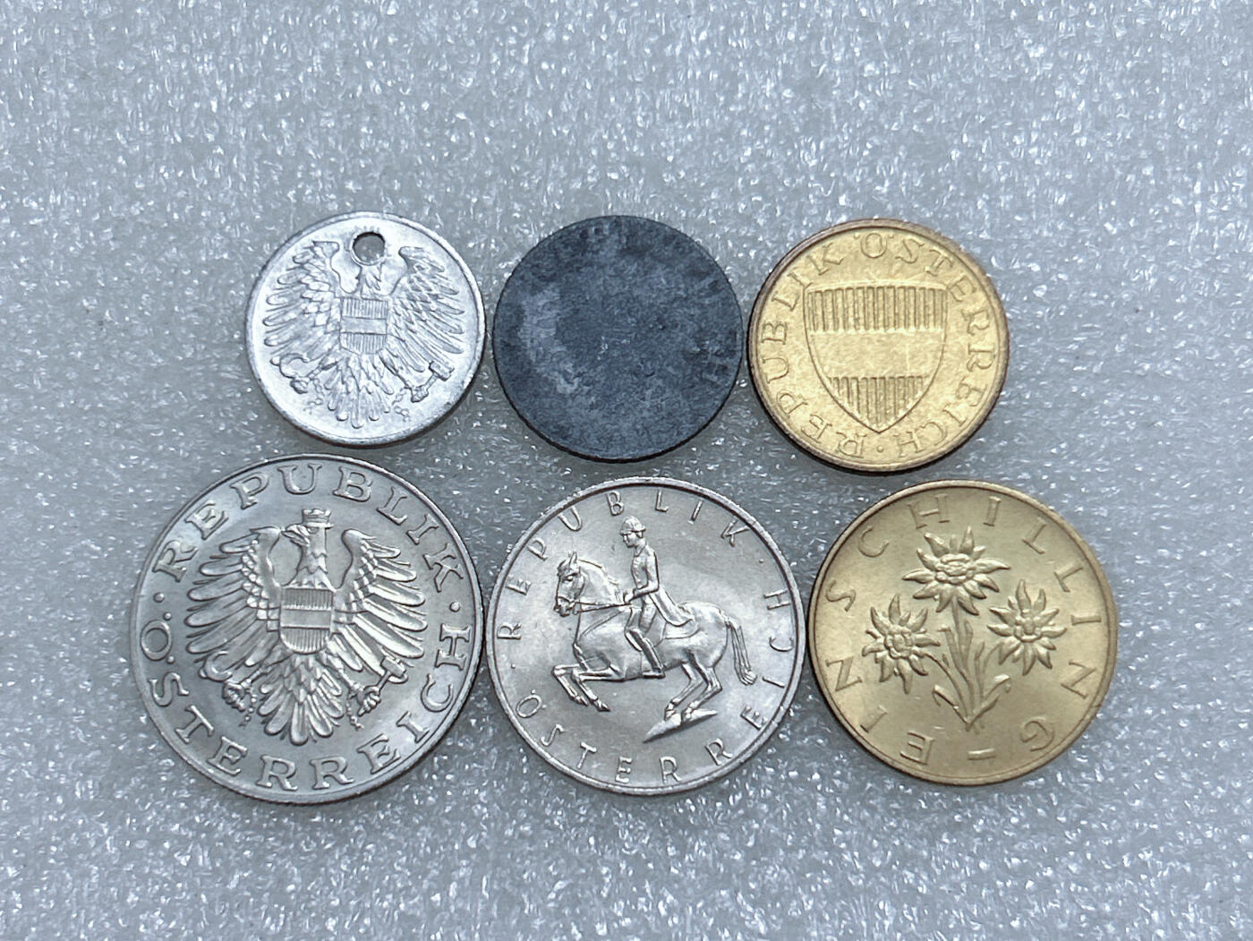 第一海外回流一元起拍收藏 散集专场  第282期 奥地利硬币 6枚