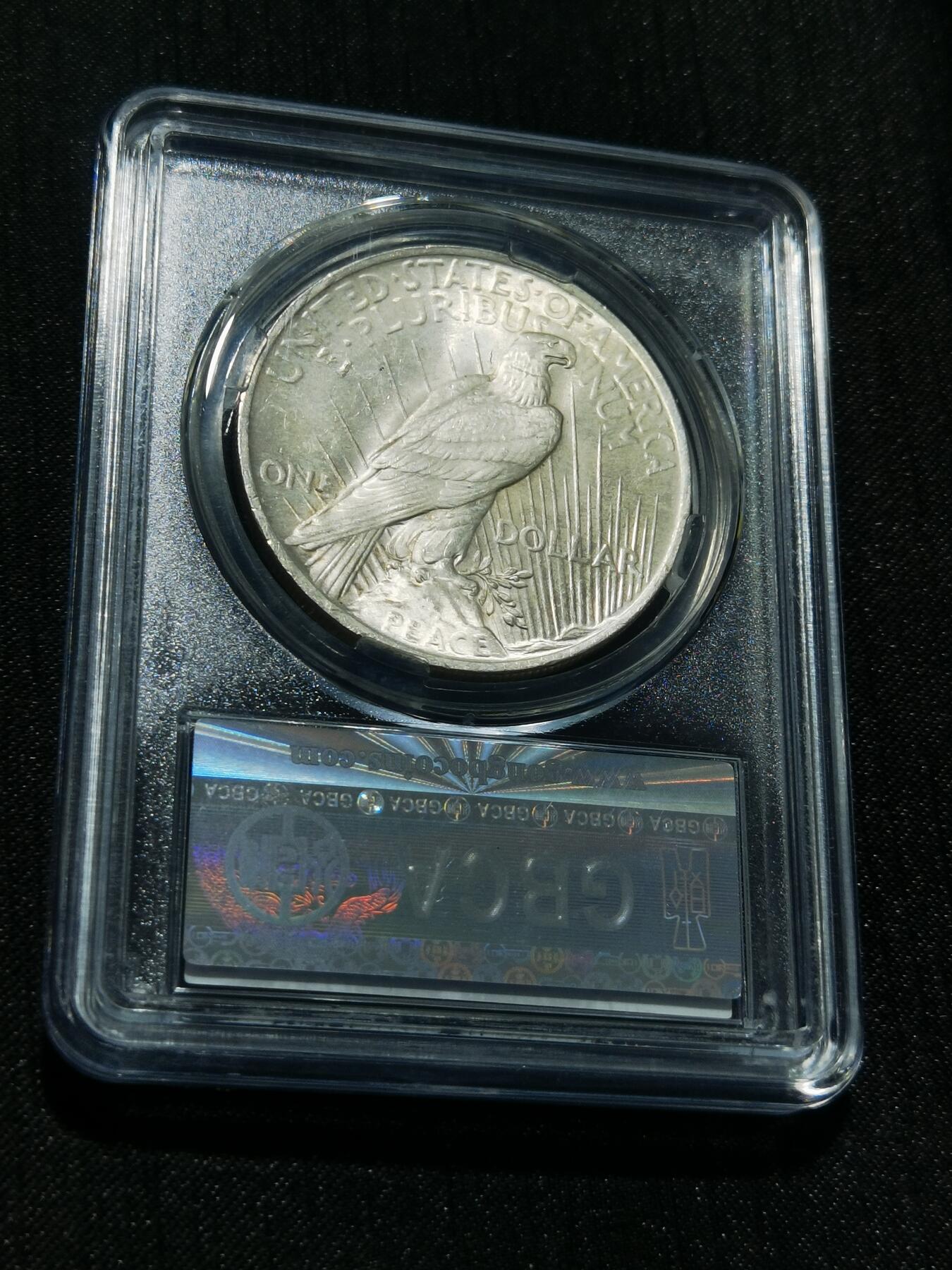 天下钱庄专场欢迎参拍 公博评级MS64美国和平鸽一美元银币