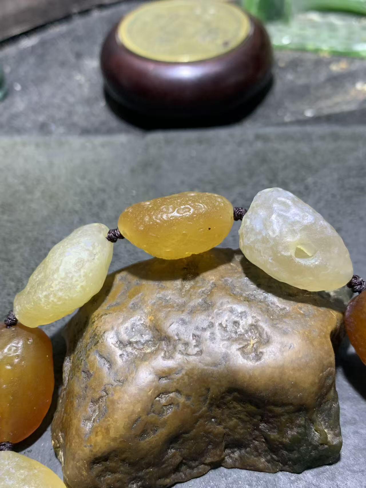 放一条福利！精美天然戈壁阿拉善玛瑙大颗粒原石编织手串一条