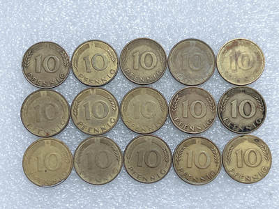 第一海外回流一元起拍收藏 散集专场  第282期 - 德国5芬尼硬币 15枚