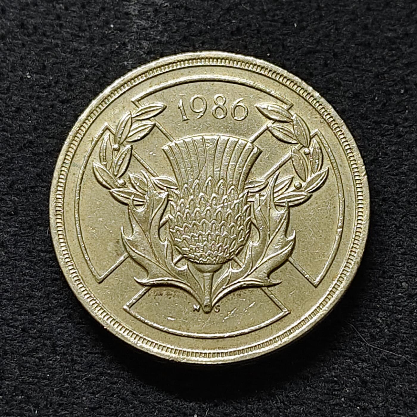 【全场包邮】纯粹捡漏拍488场（免费代拍第25场） 英国1986年2镑爱丁堡英联邦运动会纪念币