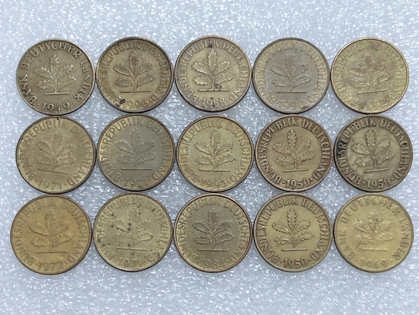 第一海外回流一元起拍收藏 散集专场  第282期 德国5芬尼硬币 15枚