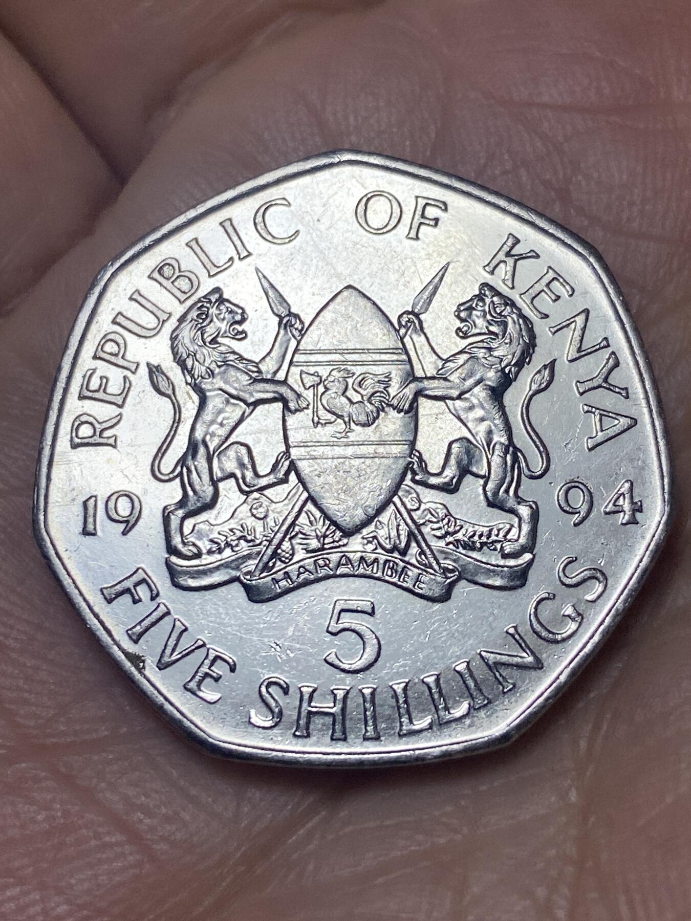 2025年第一百四十场(总第一百六十六场）外国好品散币场(免佣金) 肯尼亚🇰🇪1994单年份5先令(第四套流通硬币最大面值)