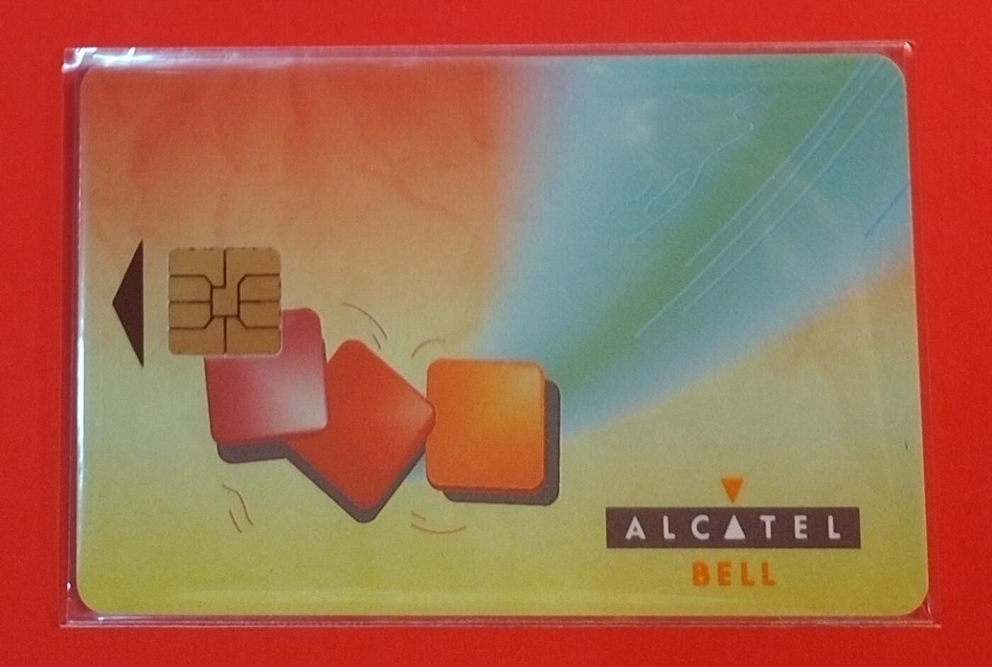 《卡拍》第342期拍卖12月27日晚22：10时延时截拍 《阿尔卡特贝尔通用IC试用卡A版》一枚旧卡，鸿通评级US67分。上海及比利时等地试用。