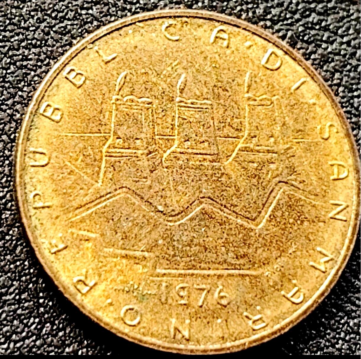 泉币菌-第152场-精品福利场 少见 圣马力诺1976年20里拉黄铜纪念币 21.3mm.纪念币铜钱