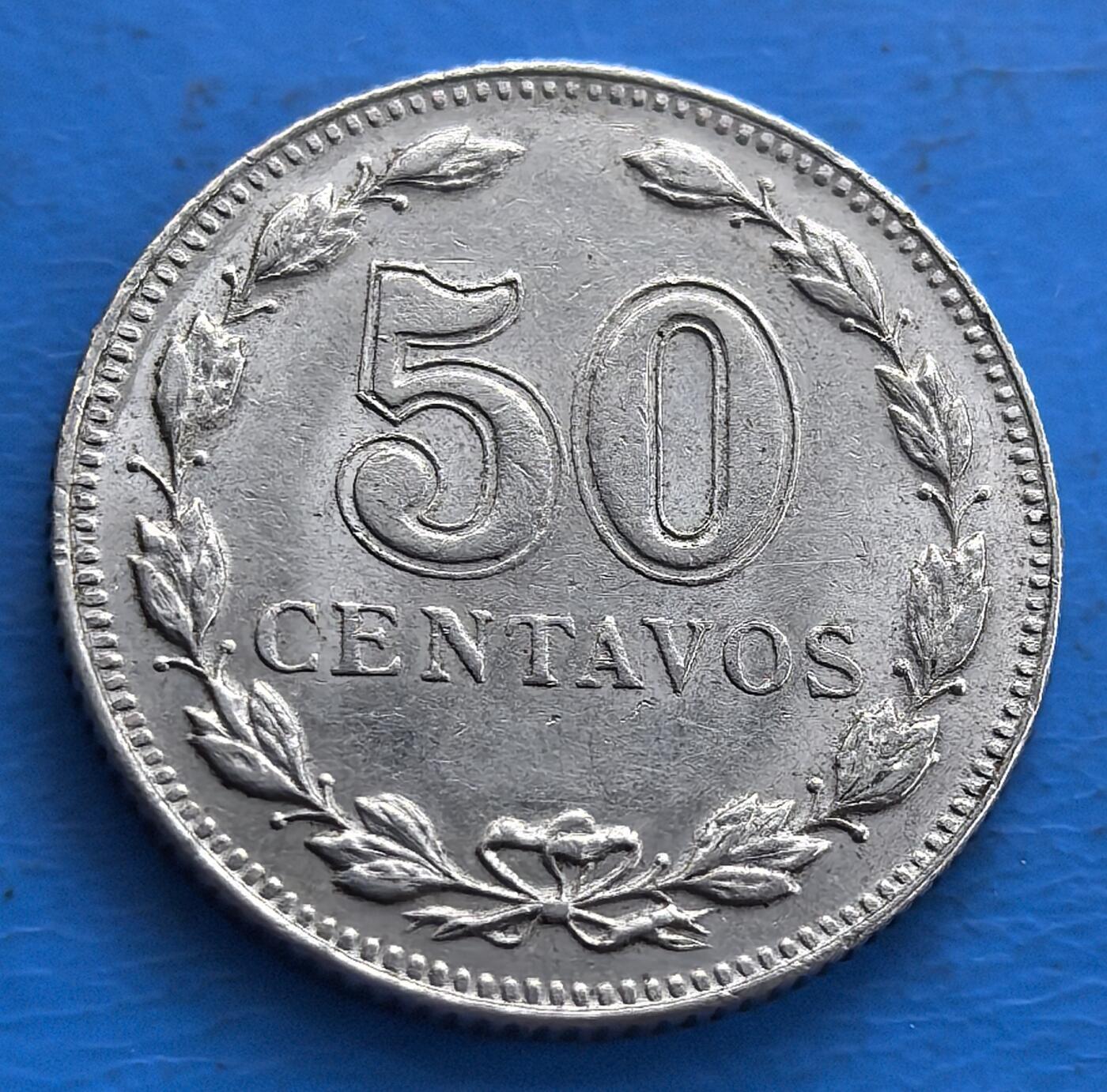 外国优质老铜币高银银币，周六九点倒数截拍，满百包邮，持续收拍 1941 年阿根廷 50 分，正面共和女神像，背饰月桂花环，二战背景，承载南美共和史，拉美币藏特色标 。