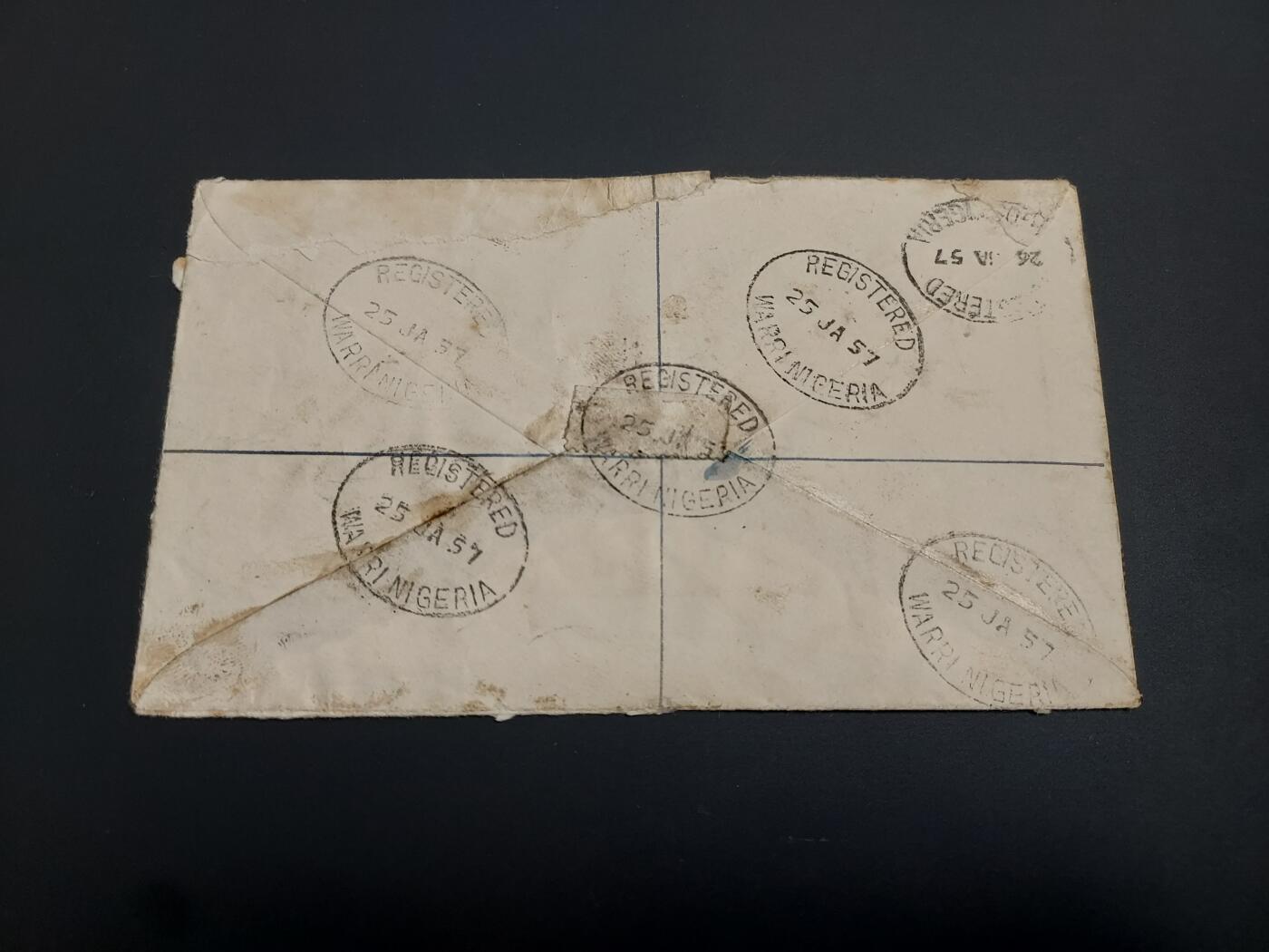 博彦收藏    12月29日 8点 邮票专场 全场包邮 非洲尼日利亚 实寄挂号信一件