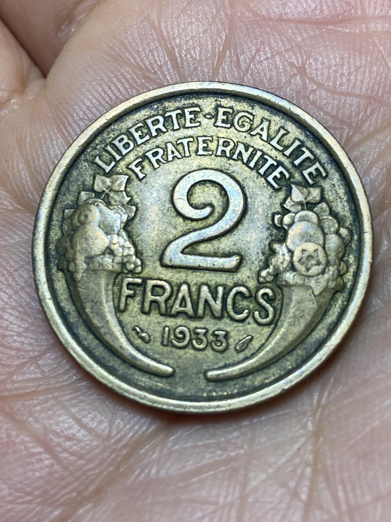 2025年第一百四十场(总第一百六十六场）外国好品散币场(免佣金) 法兰西第三共和国1933年2法郎