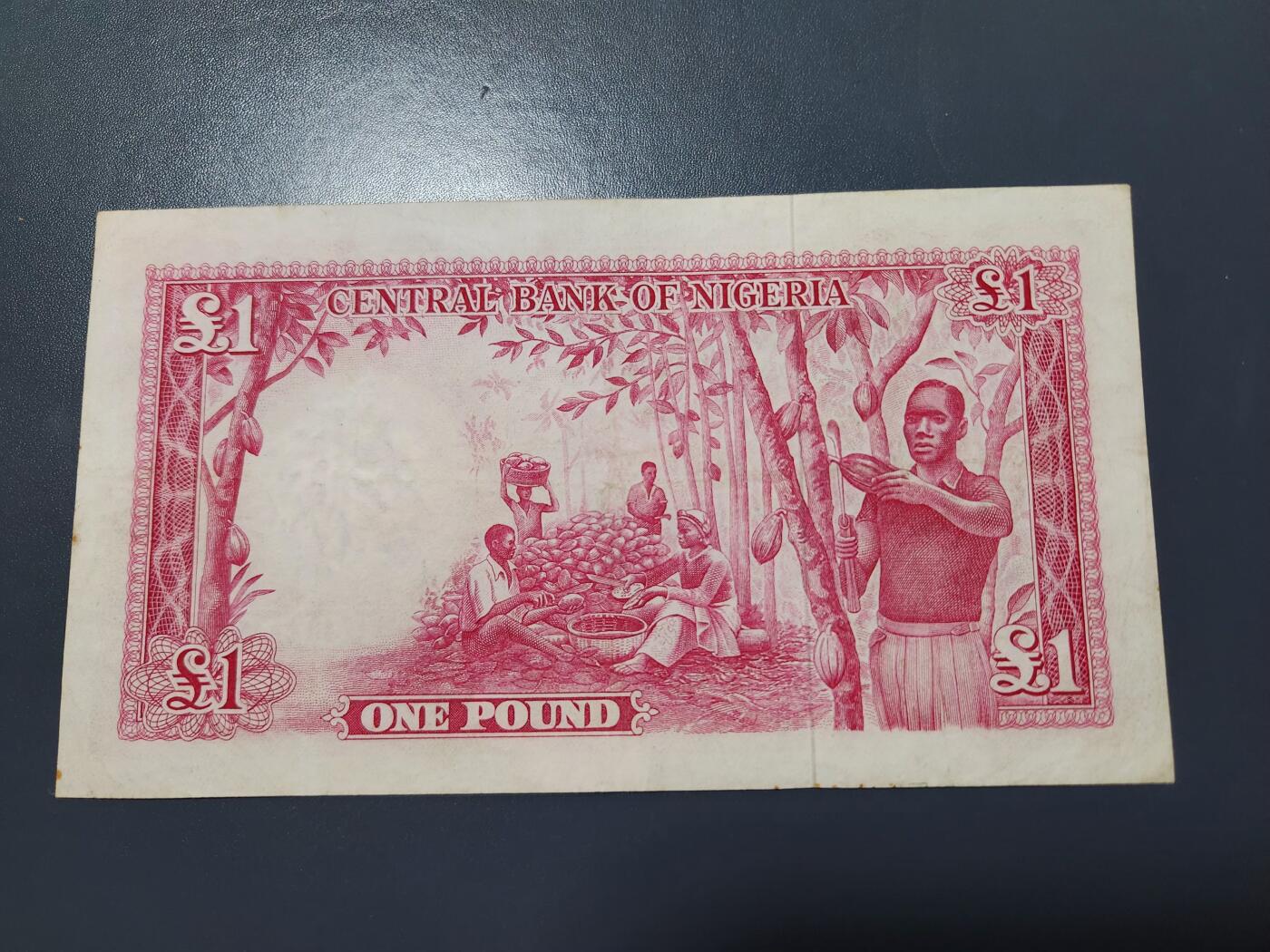 12月24号晚上8点 外国纸币自动截拍第76场 尼日利亚 1958年1镑，极美品