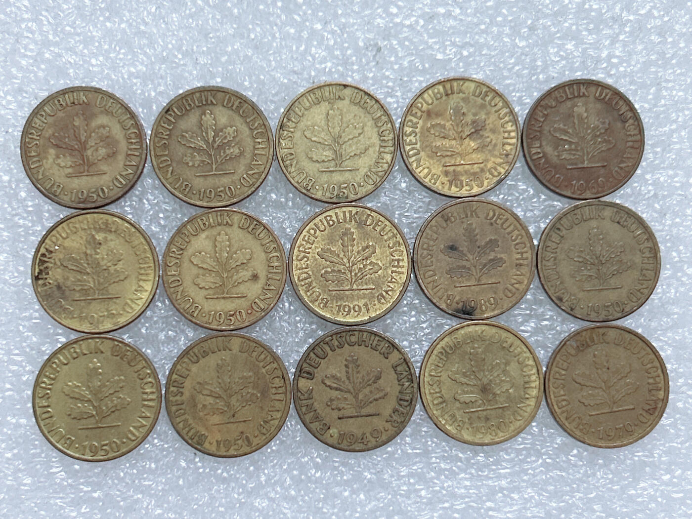 第一海外回流一元起拍收藏 散集专场  第282期 德国5芬尼硬币 15枚