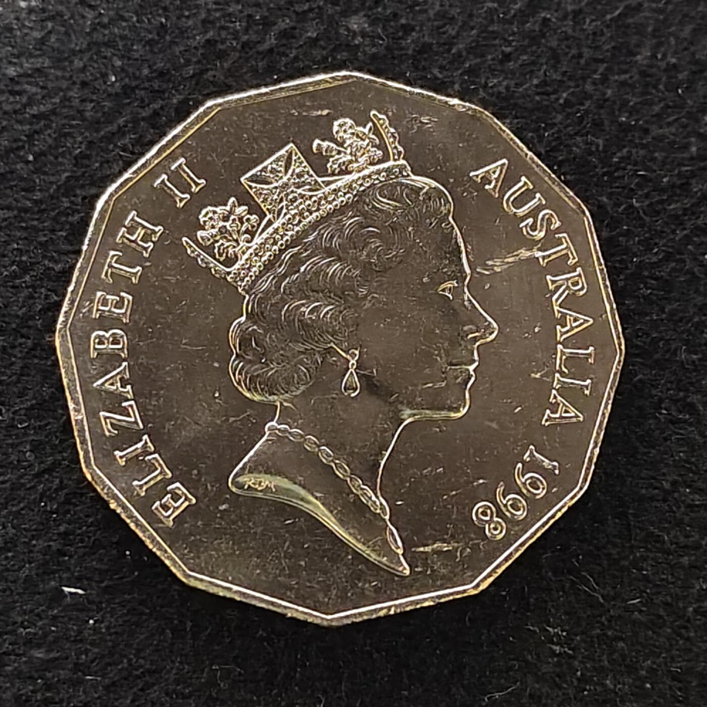 【全场包邮】纯粹捡漏拍488场（免费代拍第25场） 澳大利亚1998年50分巴斯和弗林德斯发现巴斯海峡200周年纪念币