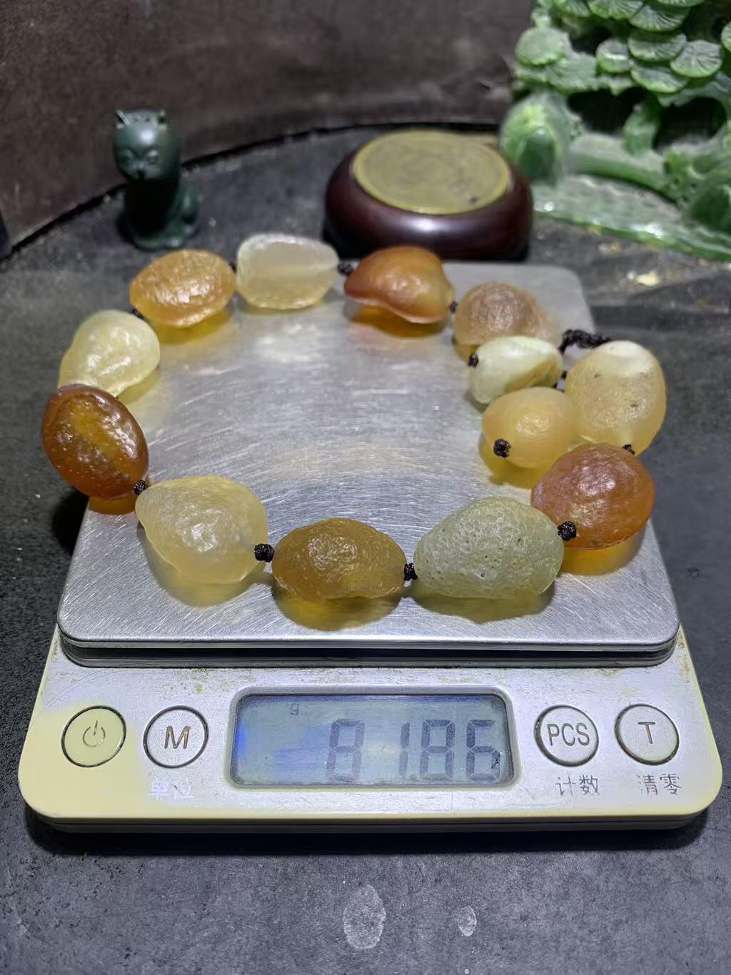 放一条福利！精美天然戈壁阿拉善玛瑙大颗粒原石编织手串一条