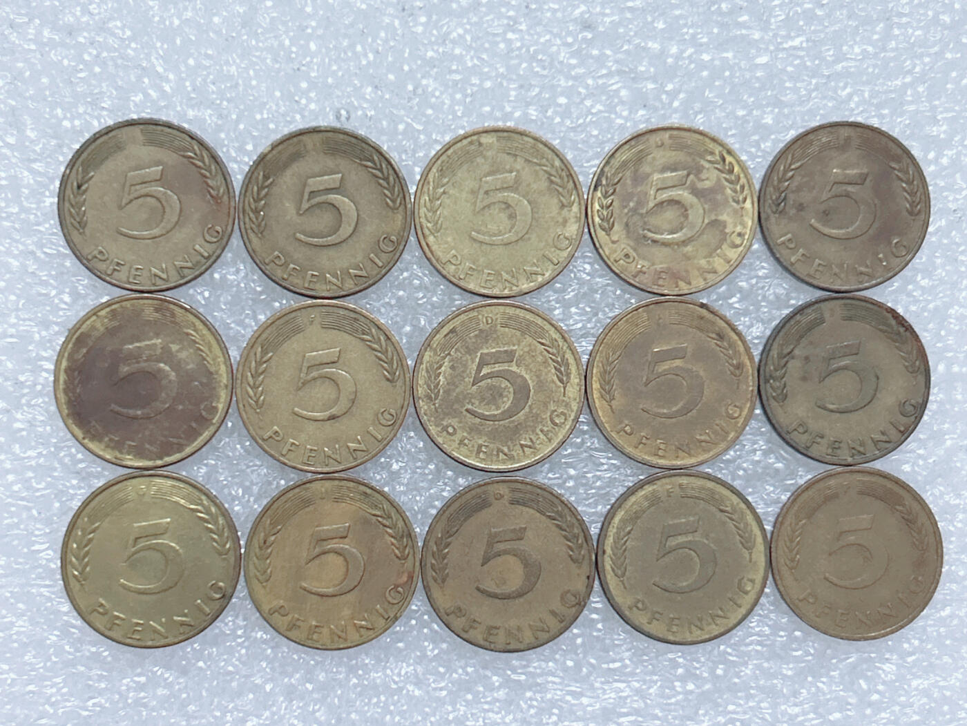 第一海外回流一元起拍收藏 散集专场  第282期 德国5芬尼硬币 15枚
