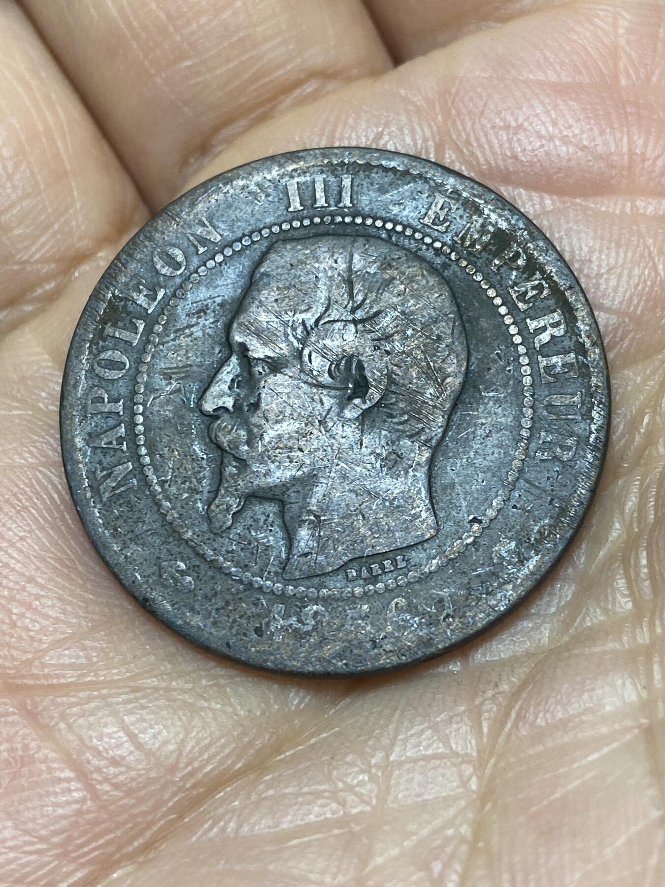 2025年第一百四十场(总第一百六十六场）外国好品散币场(免佣金) 法兰西第二帝国1856年10生丁(拿破仑三世第一版，MA标马赛造)