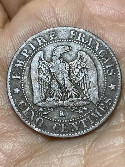 2025年第一百四十场(总第一百六十六场）外国好品散币场(免佣金) - 法兰西第二帝国1861年5生丁(拿破仑三世第二版，K标波尔多造)