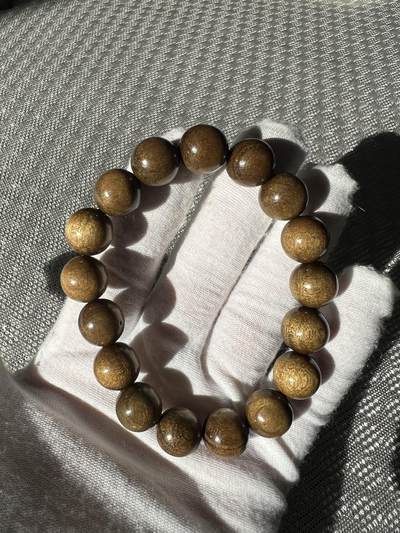 零元拍：W1-4 金丝楠圆珠珠手串，20MM 金丝满满，满荧光，满手留香 - 零元拍：W1-4 金丝楠圆珠珠手串，20MM 金丝满满，满荧光，满手留香