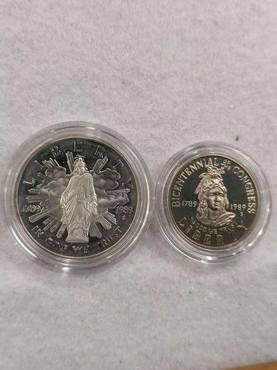 G&W世界散币，银币处理专场（第40场） - 美国1989年2枚 1银1镍
