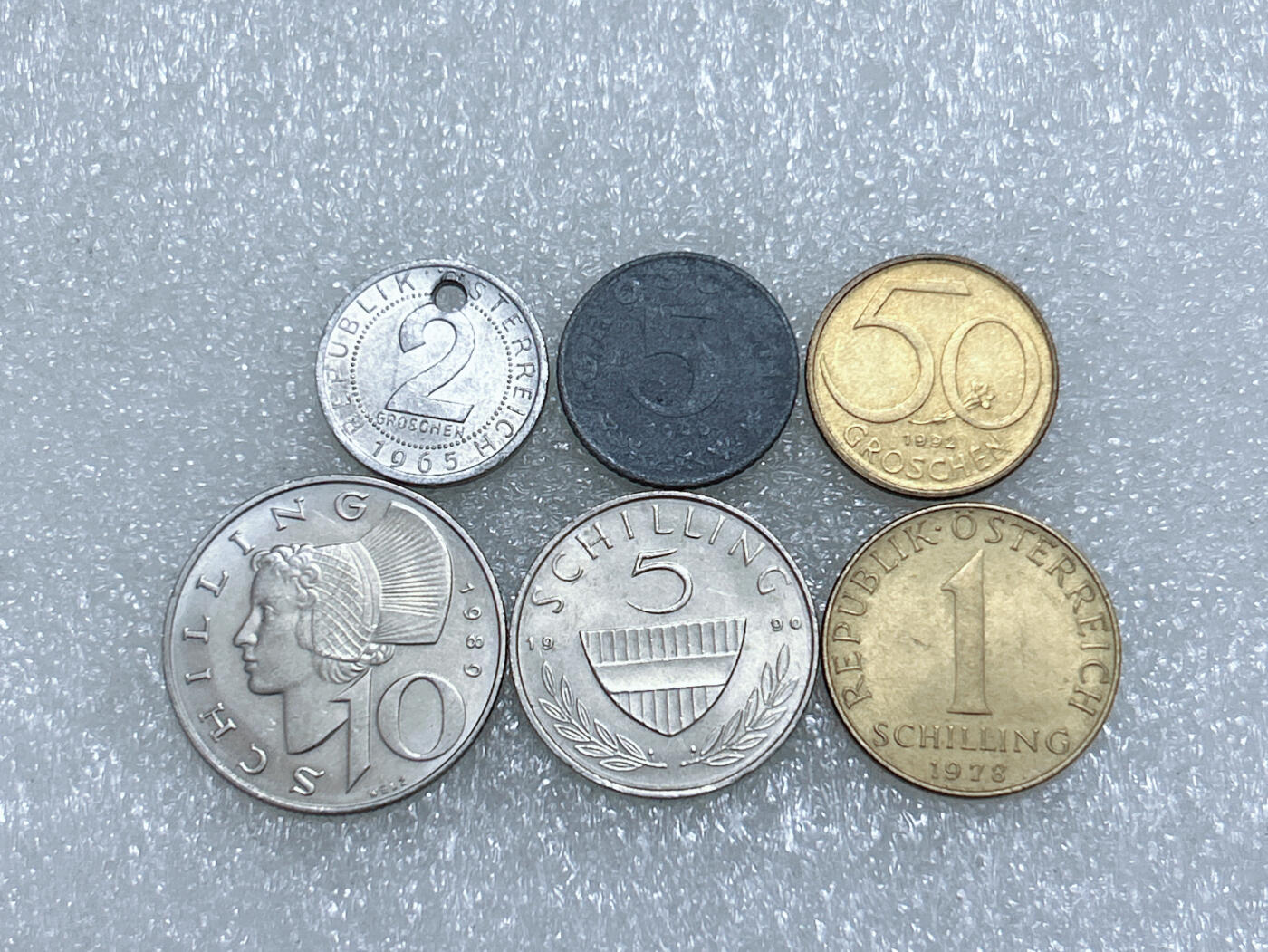第一海外回流一元起拍收藏 散集专场  第282期 奥地利硬币 6枚