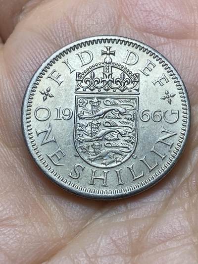 2025年第一百四十场(总第一百六十六场）外国好品散币场(免佣金) - 英国🇬🇧1966年1先令(伊丽莎白二世青年桂冠第二版，英格兰盾徽版)