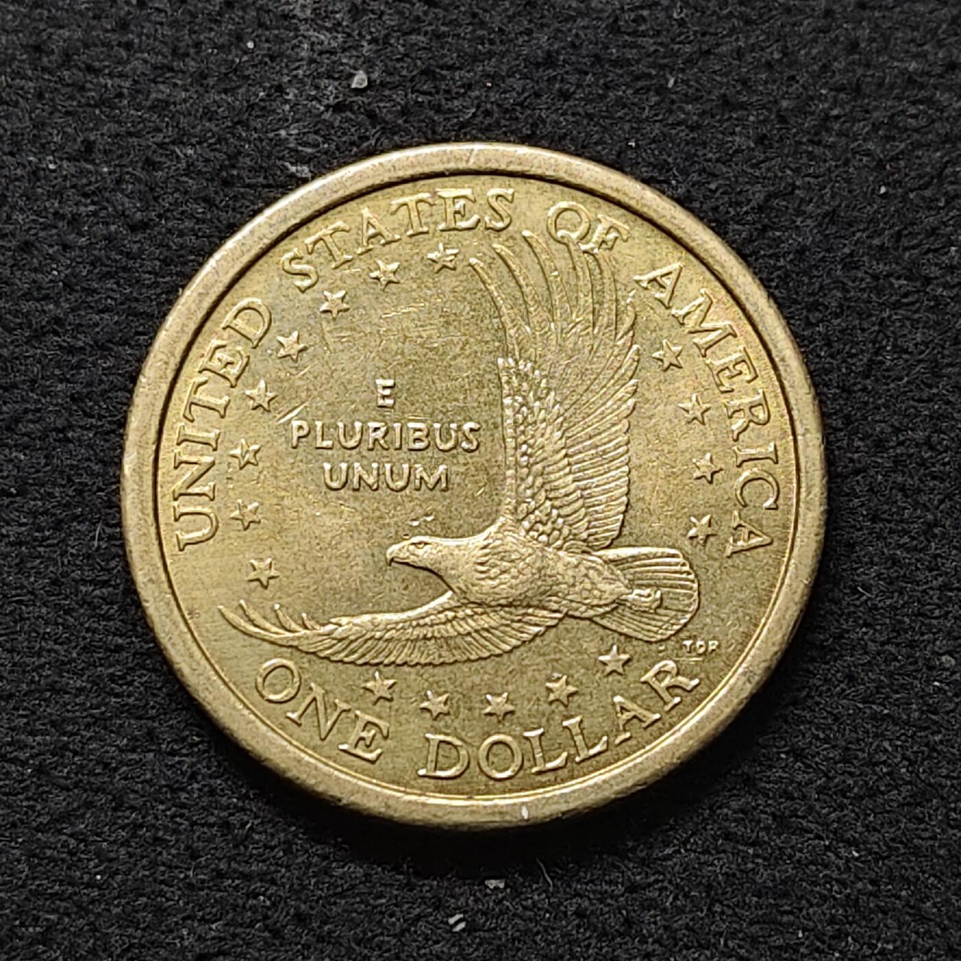 【全场包邮】纯粹捡漏拍488场（免费代拍第25场） 美国2000年萨卡维亚少数民族系列1元飞鹰纪念币