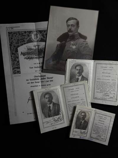 欢庆元旦！戎马世界章牌大赏第109期元旦大拍 - 匈牙利王国时期军官个人照片与官方复印档案资料，属于步兵上尉 Tárnóky Béla（1885 年生）