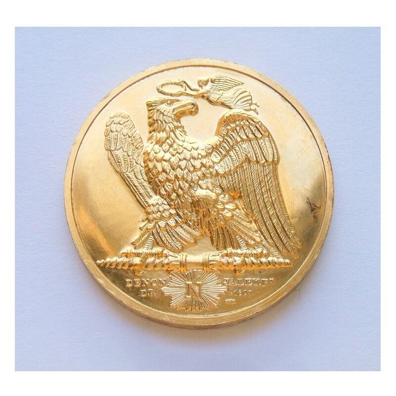 【艺术】法国艺术大章纪念1798年 拿破仑远征埃及+雄鹰高浮雕精制大镀金章 40MM