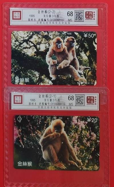 《鸿通俱乐部》拍卖第69期 2025年12月24日21：00延时节拍 - 湖北田村新卡《金丝猴》2全  鸿通  68分*2
