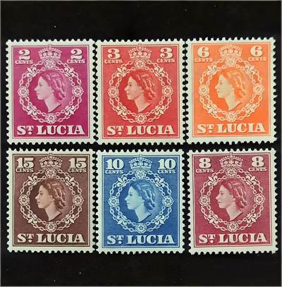 英属殖民地圣卢西亚官方1948年发行《英女皇肖像》邮票 - 英属殖民地圣卢西亚官方1948年发行《英女皇肖像》邮票